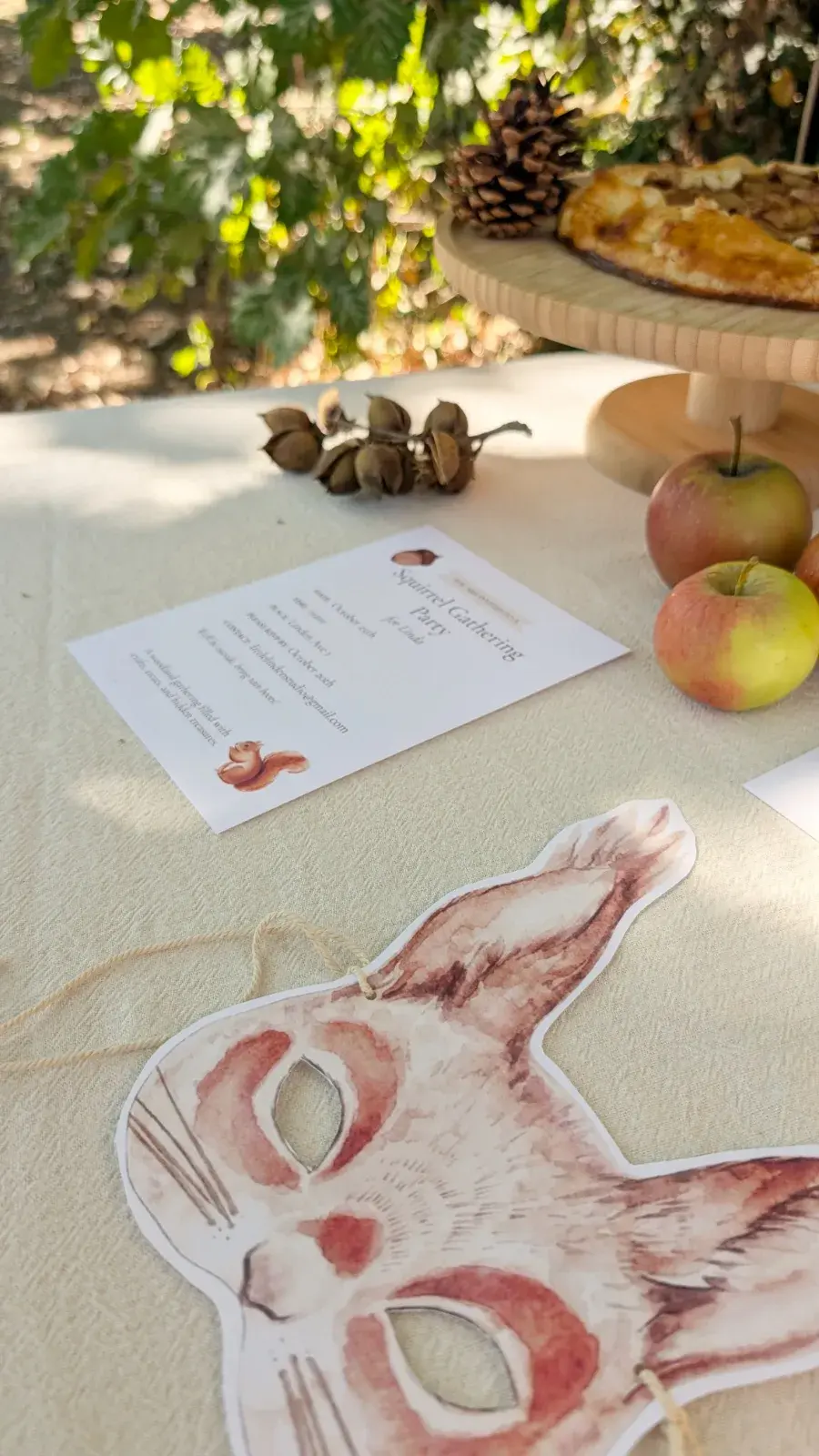 Squirrel Gathering Party Kit with printable party activities, craft, masks, and garland